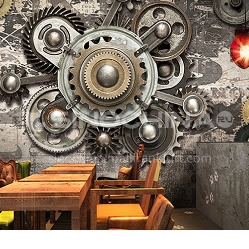 Industrial mechanical style  gear series  TV background wall  coffee shop wallpaper  JSCL